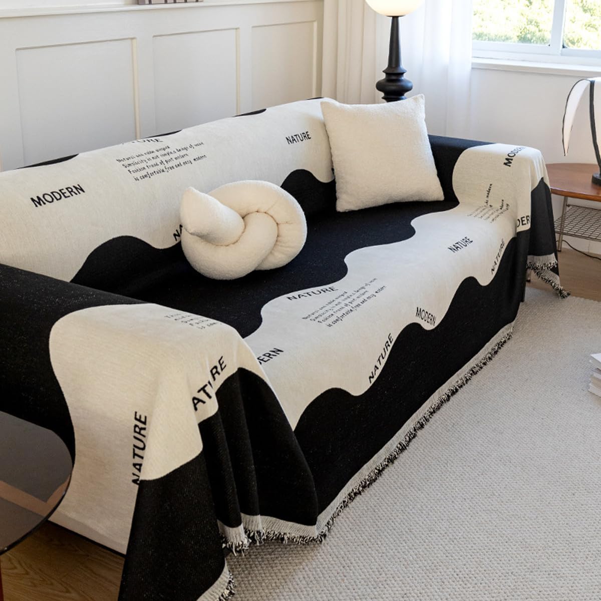 Scandinavian Sofa Cover Cloth Towel ins Style Scandinavian Sofa Blanket Cover Scarf All Inclusive Sofa Cover Cover Four Seasons Universal Sofa Cushion (71 * 51 inch)