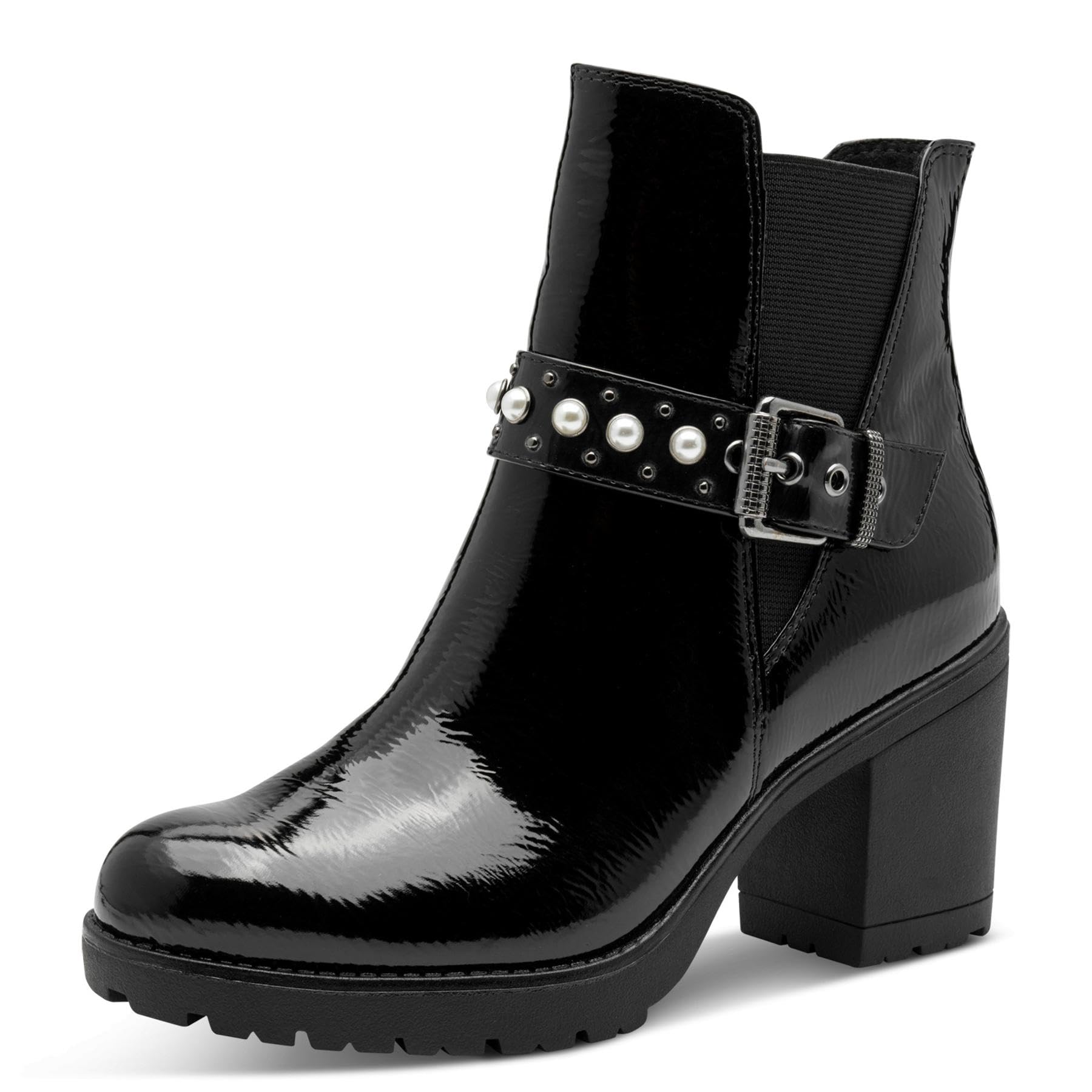 MARCO TOZZI Women's Mode-Stiefel 2-25425-45 Fashion Boot, Black (Black Patent), 7.5 UK