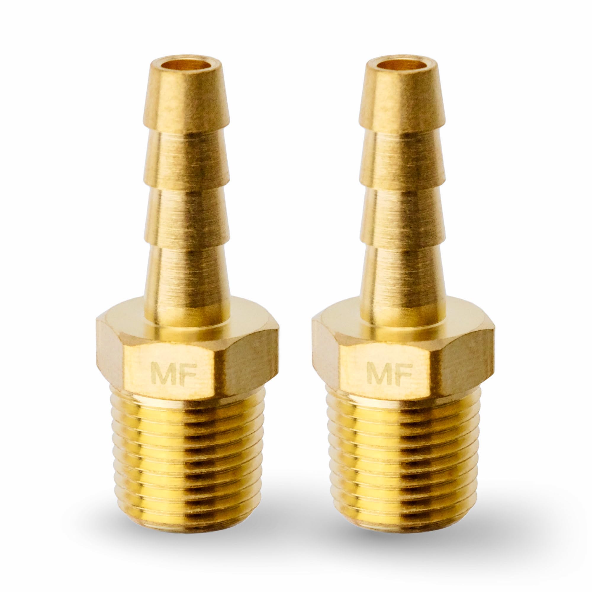MAACFLOW MAACFLOW Brass 1/8" Male NPT to 3/16" Hose ID Barb Barbed Hose Fitting Adaptor Connector (Pack of 2)