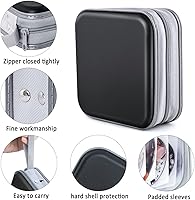 Vista 2 de Estuche para CD/DVD, 48 Capacidad, Negro, Plástico, Portátil, Ligero
