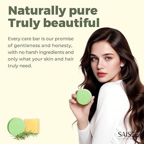 Miniatura 7 de Juego de barra de champú y acondicionador de árbol de té y menta, barra de champú anticaspa para picazón y cuero cabelludo seco, con infusión de