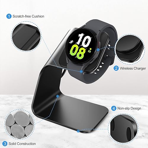 Miniatura 3 de NANW Base de carga compatible con Samsung Galaxy Watch 765 Pro43Active 2 - Cable de carga de repuesto USB, accesorios de soporte de muelle
