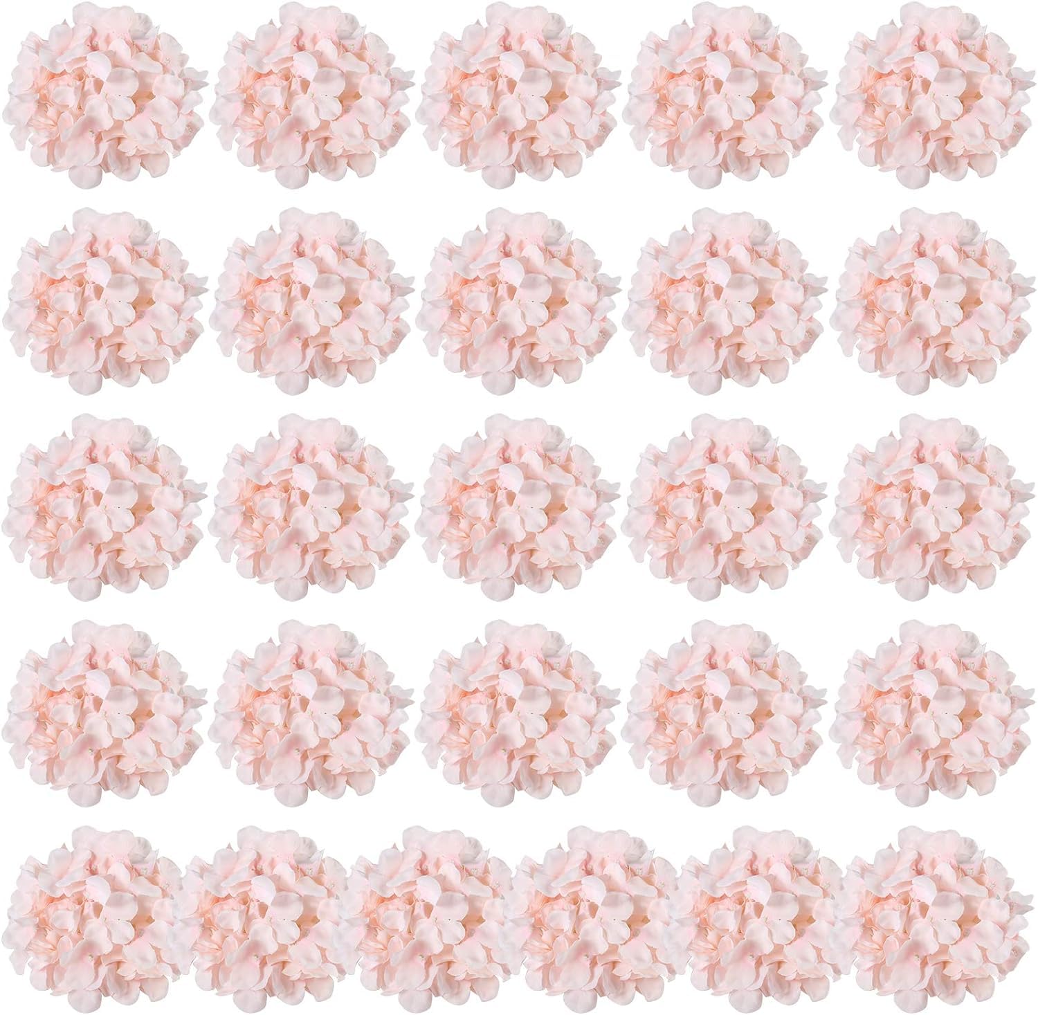 Auihiay 26 Pieces Hydrangea Artificial Flowers Pink Silk Flowers Artificial Flowers Heads with Stems for Home Wedding Party Decorations
