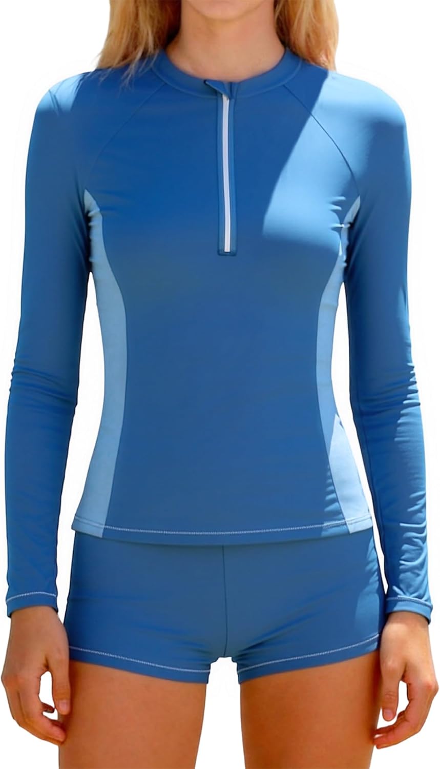 TUONROAD Girls Rash Guard Swimsuit Two Piece Long Sleeve Padded Bathing Suits for Teens Girls' Swimwear 11-16Y