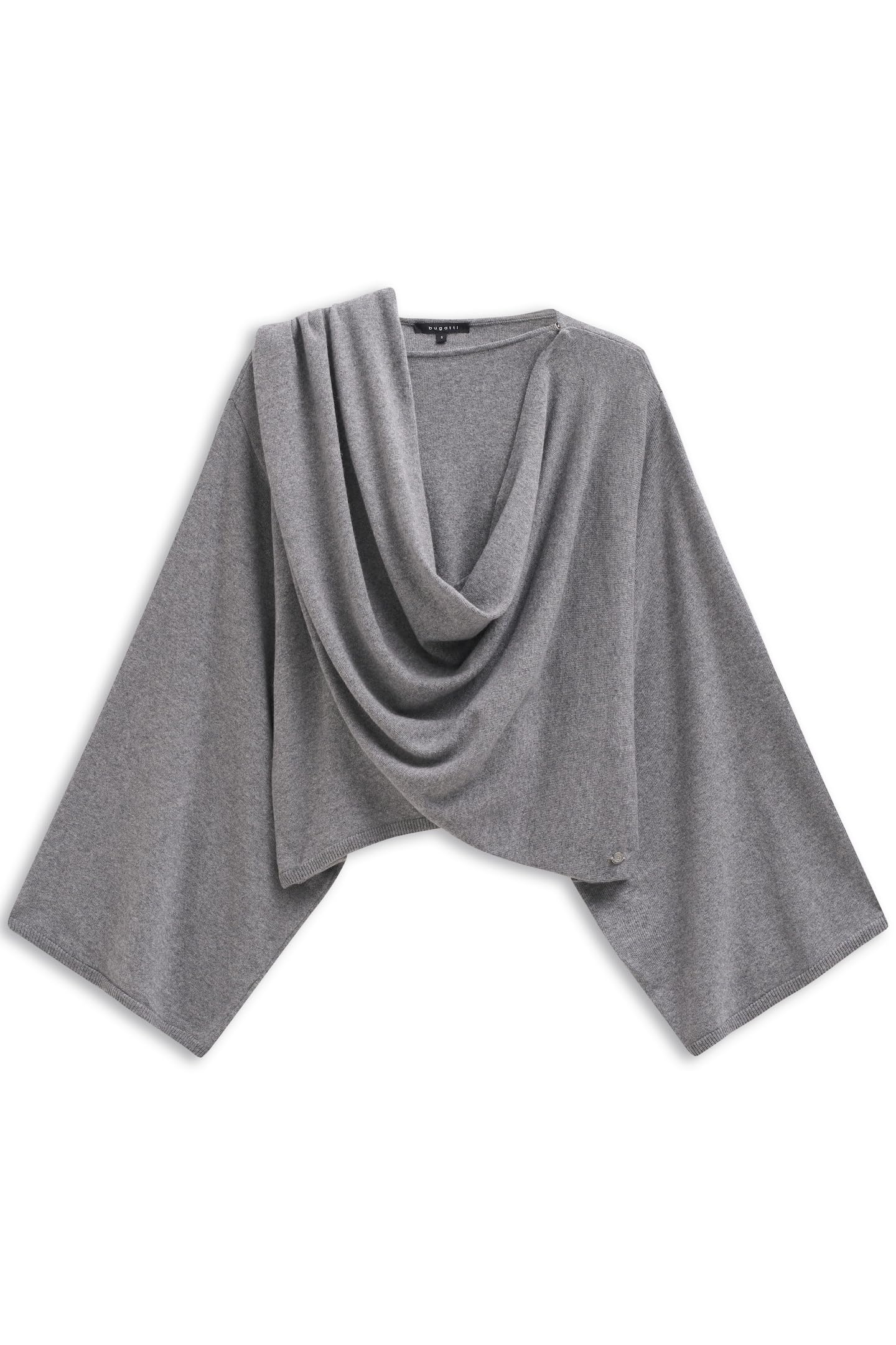 bugatti Damen Poncho W9086-85280 Rundhalsausschnitt weicher Wolle-Viskose-Polyamid-Kaschmir-Mix elegant leicht wärmend