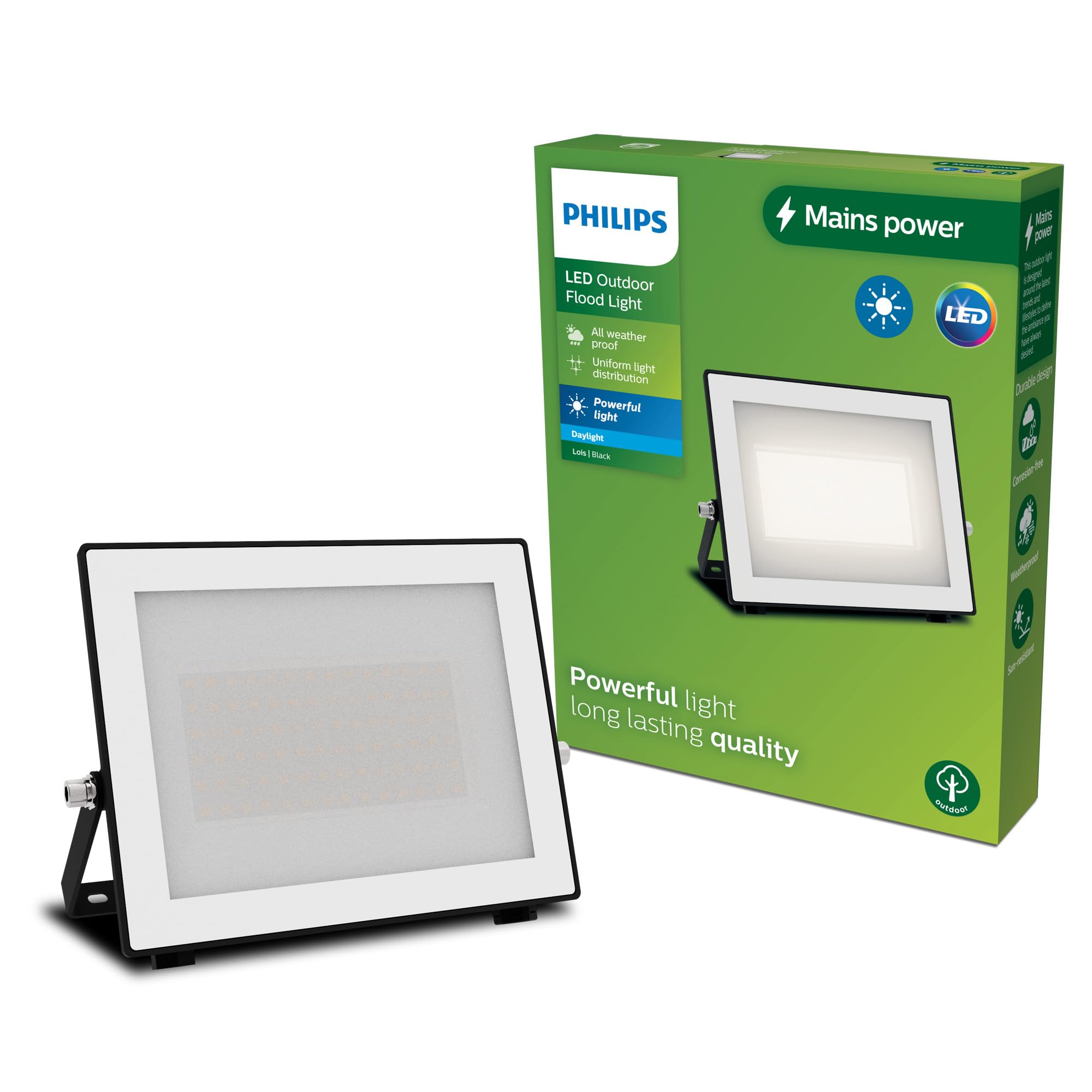 Philips Proiettore Lois Nero 50W 50K Alta Tensione
