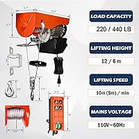 Vista 5 de Polipasto eléctrico resistente de 120 V, capacidad de 440 libras, altura de elevación de 39 pies, con control remoto inalámbrico y parada