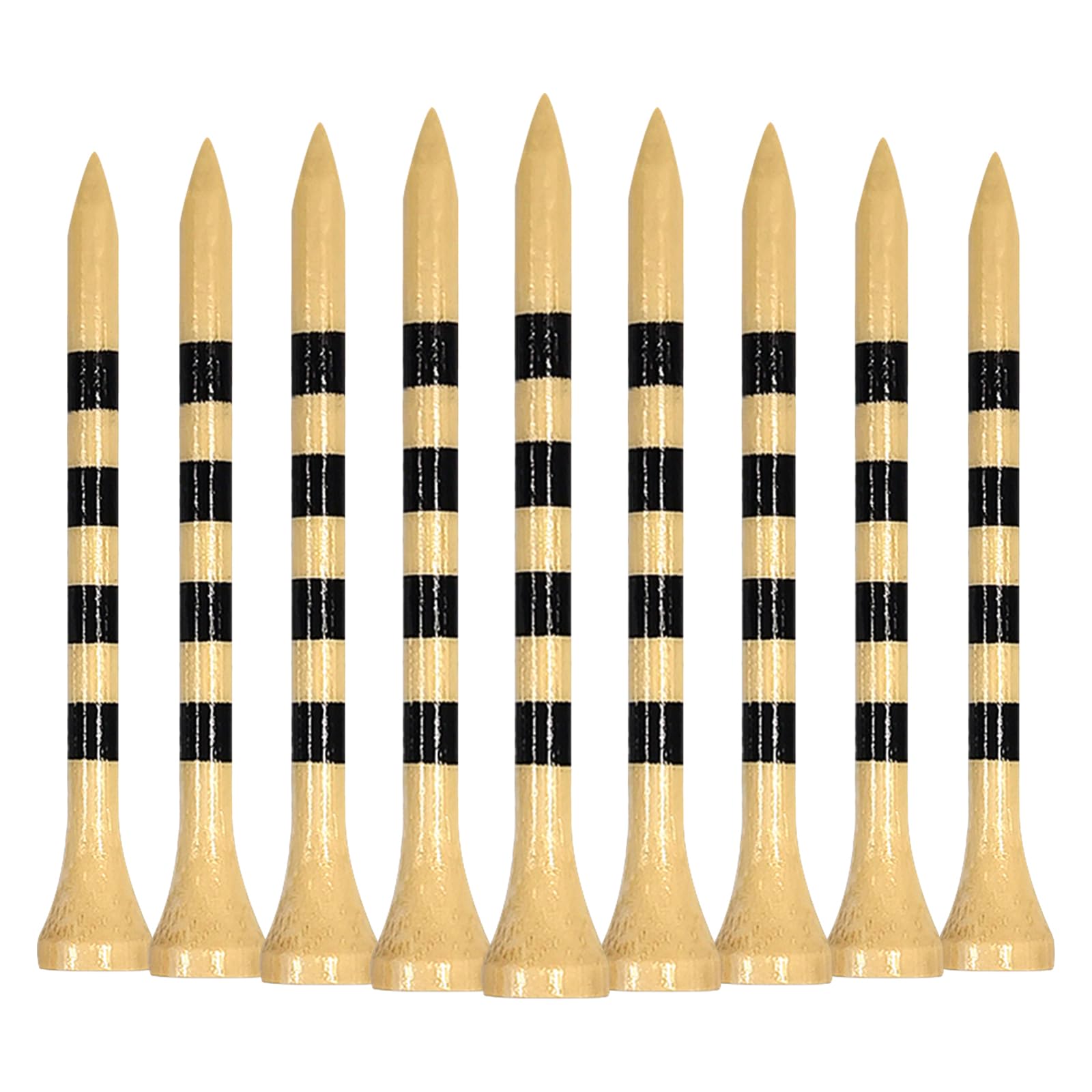 Bamboo Golf Tees 83mm/70mm/54mm/38mm Pack of 100 Golf Tees with Height Markers, Biodegradable Sustainable Reduced Friction