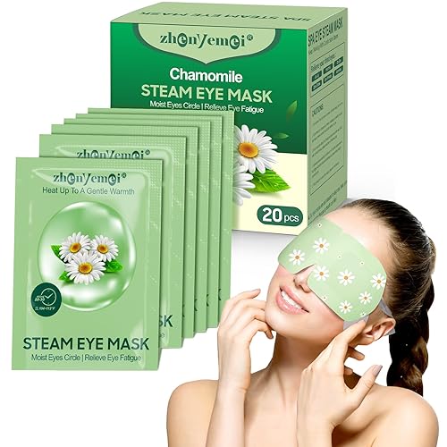 Máscara de ojos de vapor, 20 paquetes de mascarillas de spa con calefacción automática, máscara de ojos calentada, máscara desechable con