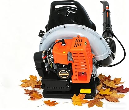 72CC Gas Powered Backpack Leaf Blower, 2 Stroke Engine High Power with Strong Air Volume, Adjustable Harness, Lightweight Design for Yard Lawn Garden Debris Snow Cleanup 640CFM 205MPH