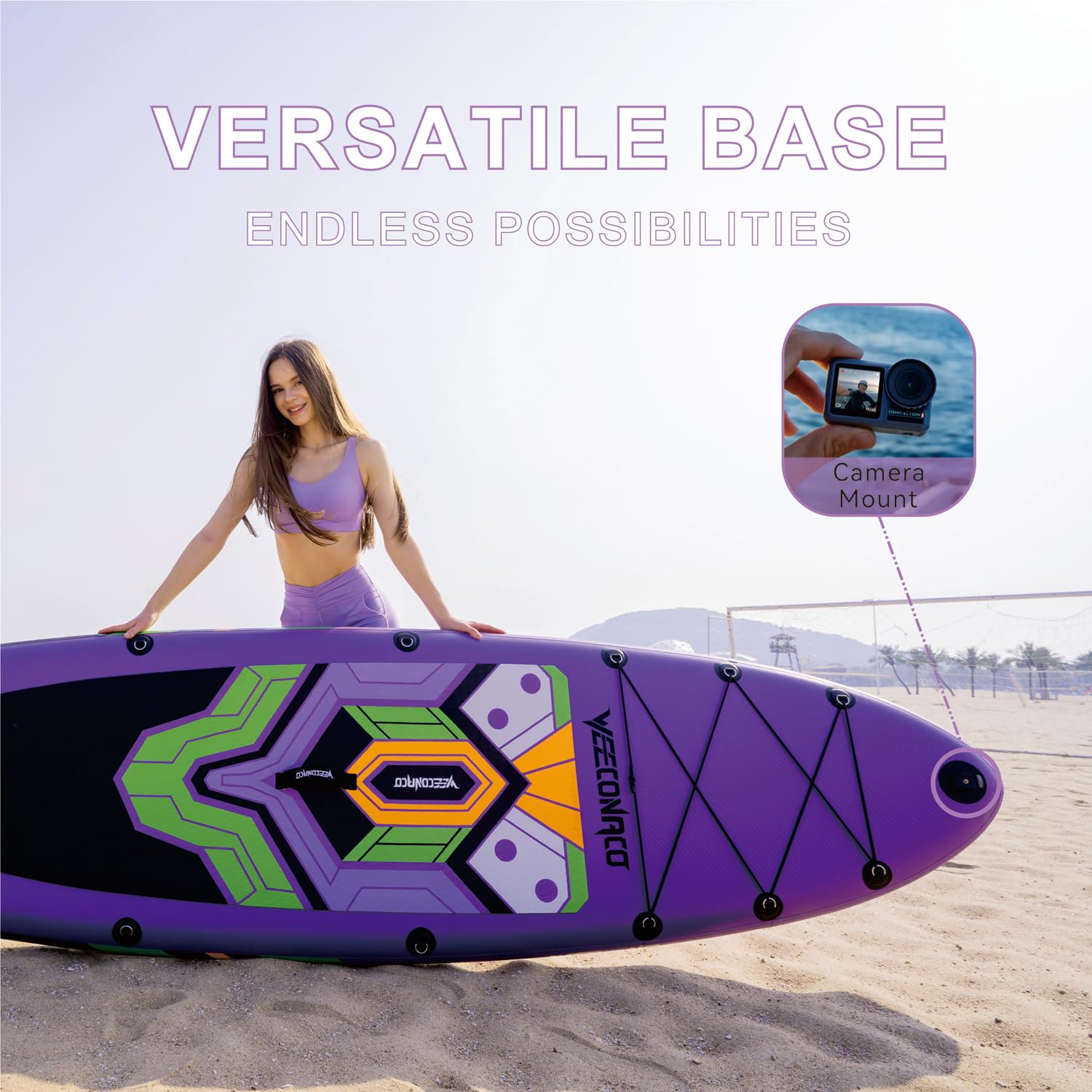 Stand Up Paddling Board Inflatable SUP Board Set, 320 x 82 x 15.5 cm, Load Weight Capacity up to 170 kg, Extra Package and Safty Line, Adjustable Paddle and Pump Included.