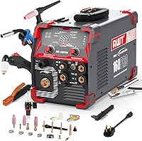 Vista 12 de AWT - Soldadora MIG de 140 A con núcleo fundente, máquina de soldadura con varilla y TIG con elevación 3 en 1, de 110 V con inversor IGBT Synergy