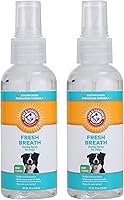 Arm & Hammer Dog Dental Spray 2-Pack: Mint Breath Freshener, Baking Soda Plaque Control, Brushless Teeth Cleaning for Adult Dogs 4oz