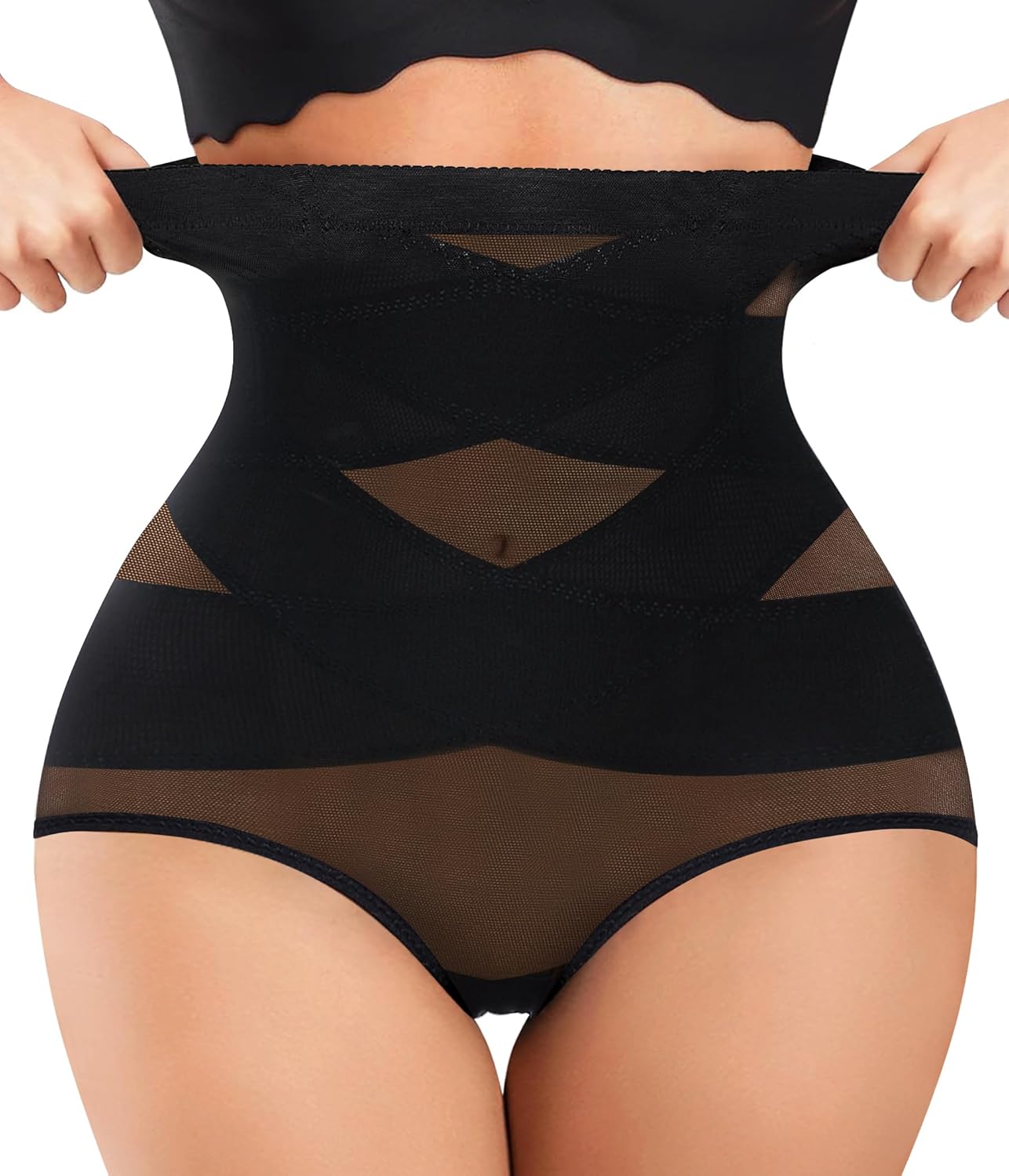 Nebility Plus Size Shapewear for Women Tummy Control Butt Lifting Panties Hi- Waist Trainer Body Shaper Short Belly Underwear