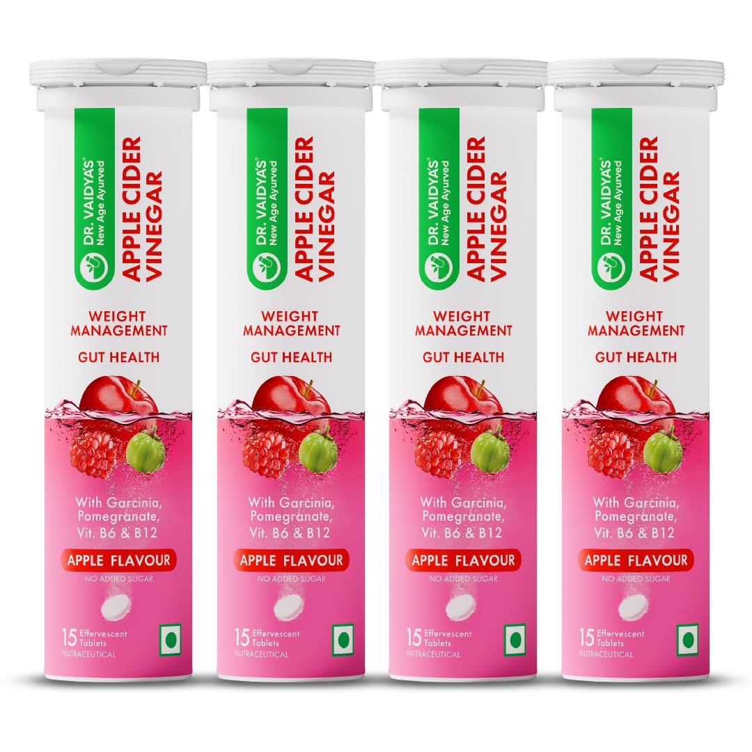 Dr. Vaidya's Apple Cider Vinegar Effervescent Tablet with Mother | For Metabolism, Weight Management | 500mg ACV | Garcini... - Review, Price and Buying Guide