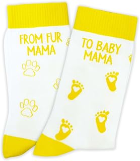 From Fur Mama To Baby Mama Socks Gifts for Pregnant Women, Mom-to-Be Gifts for Mother's Day, Christmas.