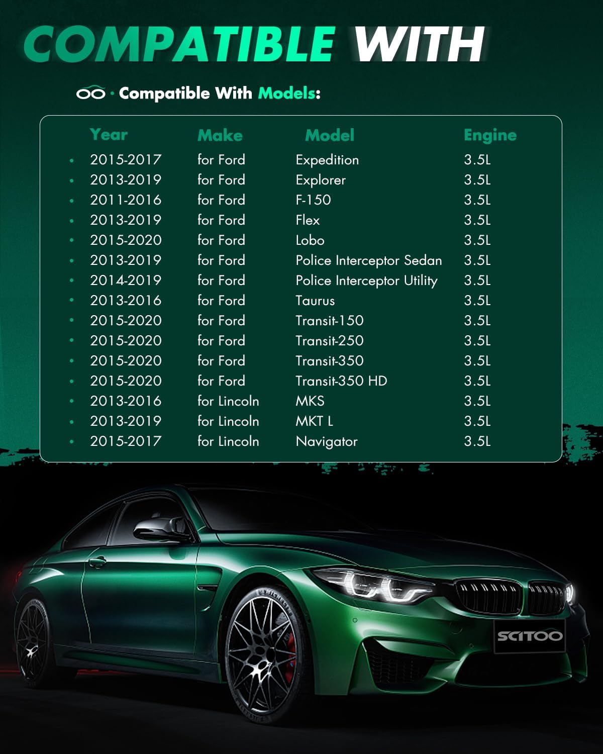 SCITOO Ignition Coil Coils Pack fits for Lincoln MKT 3.5L 2013-2014 for Ford Taurus 3.5L 2013-2014 for Ford for F-150 3.5L 2011-2014 for Ford Explorer 3.5L 2013-2015 UF646 ‎DG-549 IC749 6 pcs