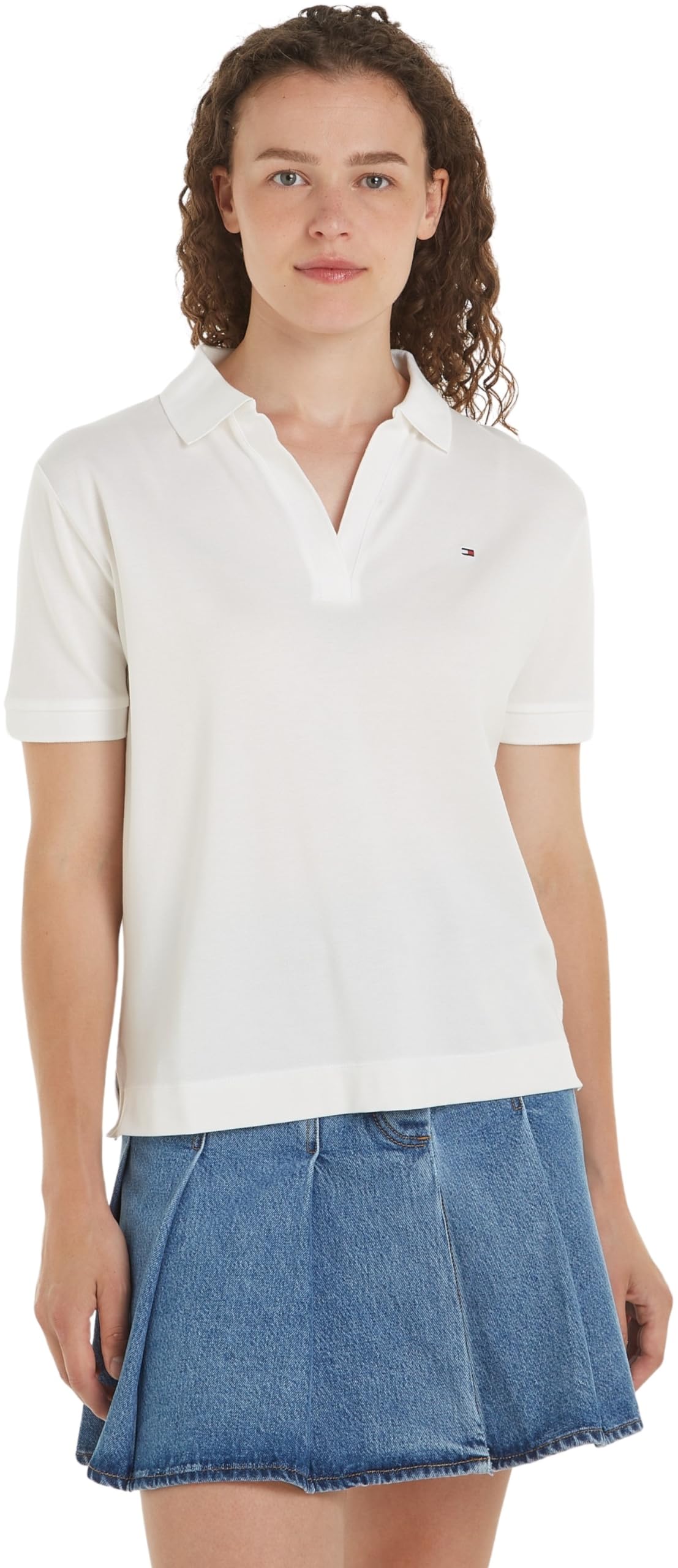 Tommy Hilfiger Damen Poloshirt Kurzarm Slim Fit