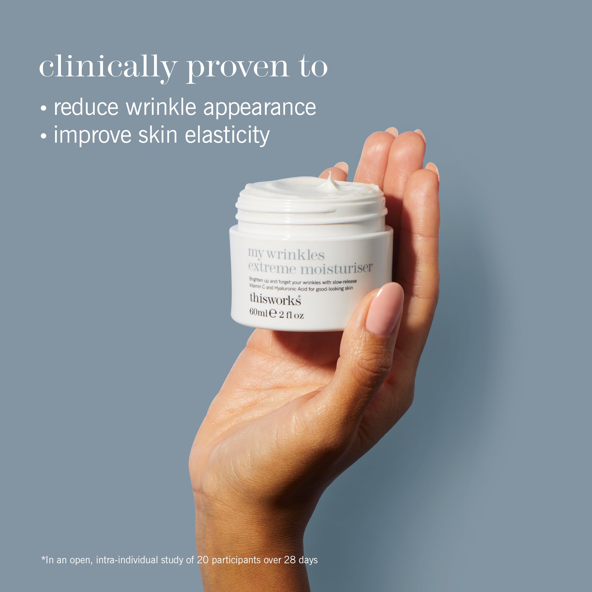 This Works My Wrinkle Extreme Moisture, 60 ml – Crema facial antienvejecimiento con bakuchiol, vitamina C y ácido hialurónico – Hidratante iluminador para suavizar y rellenar la piel deshidratada