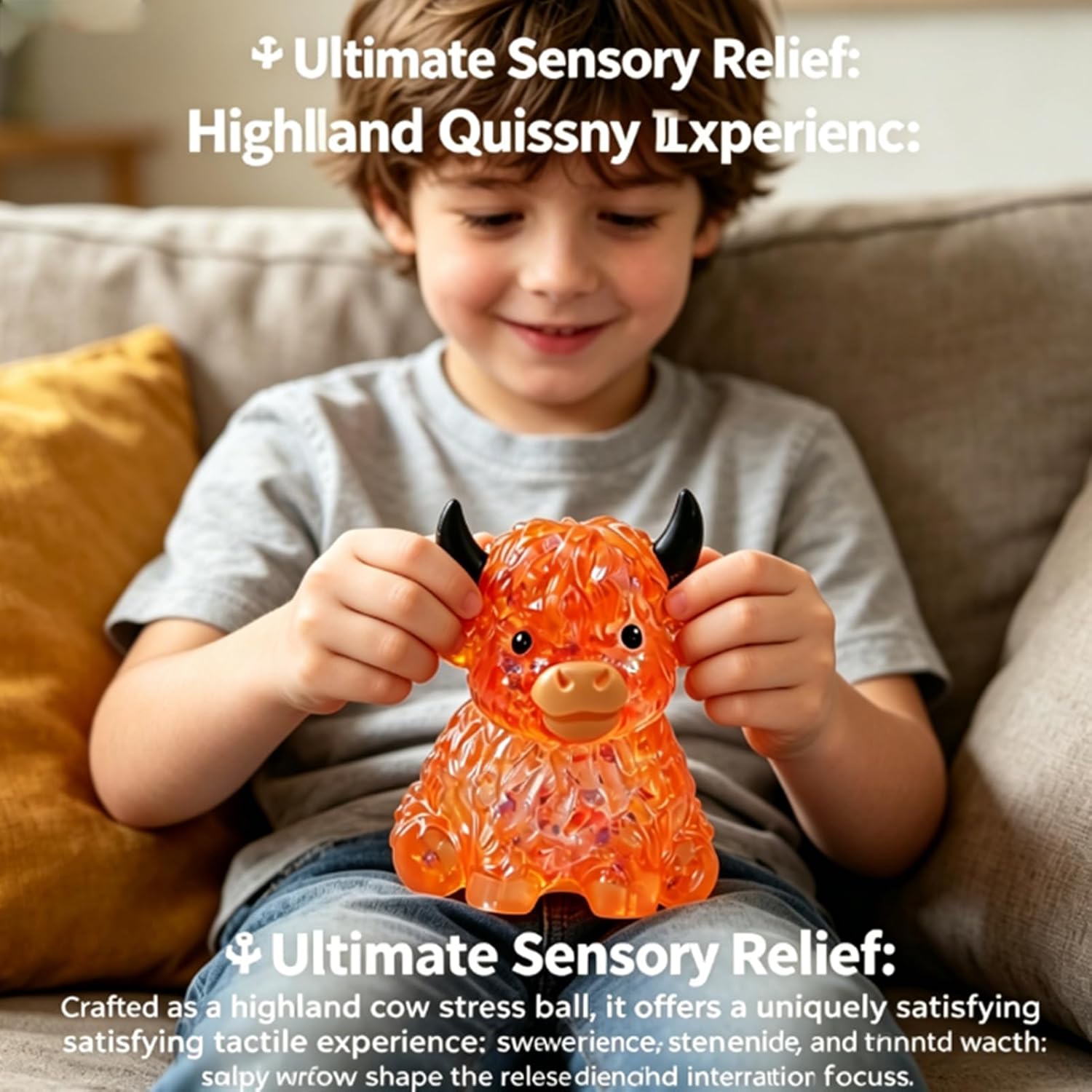 Glitter Highland Cow Squishy Fidget Toy, Cute Cattle Animal Stress Ball Cow Squeeze Stress Ball, Sensory Stress Relief Toy for Adults, for Cow Lovers, Sparkling Desk Decor (Green)