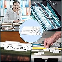 Vista 7 de PAXCOO - 50 juegos de pestañas para carpetas de archivos, pestañas e insertos para carpetas colgantes