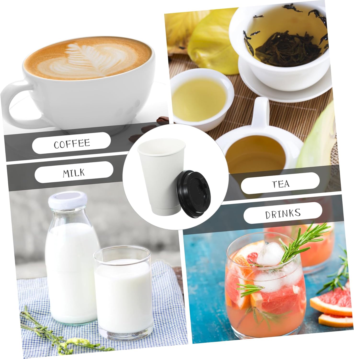 SAFIGLE 1Set Coffee Paper Cups Heat Resistant Milk Cups with Leak Design for Home Parties and Events Ergonomic Comfortable Hold