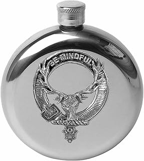 Calder 5 oz Round Clan Crest Scottish Badge Flask