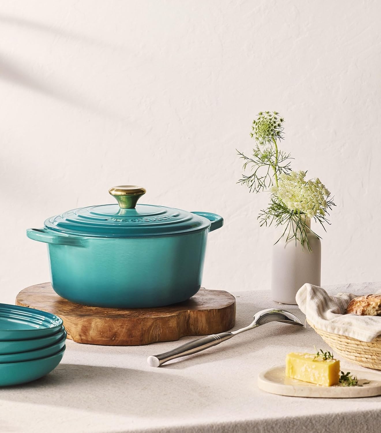 Le Creuset Signature Runder Kasserolle/Dutch Oven -20 cm - Bleu Riviera