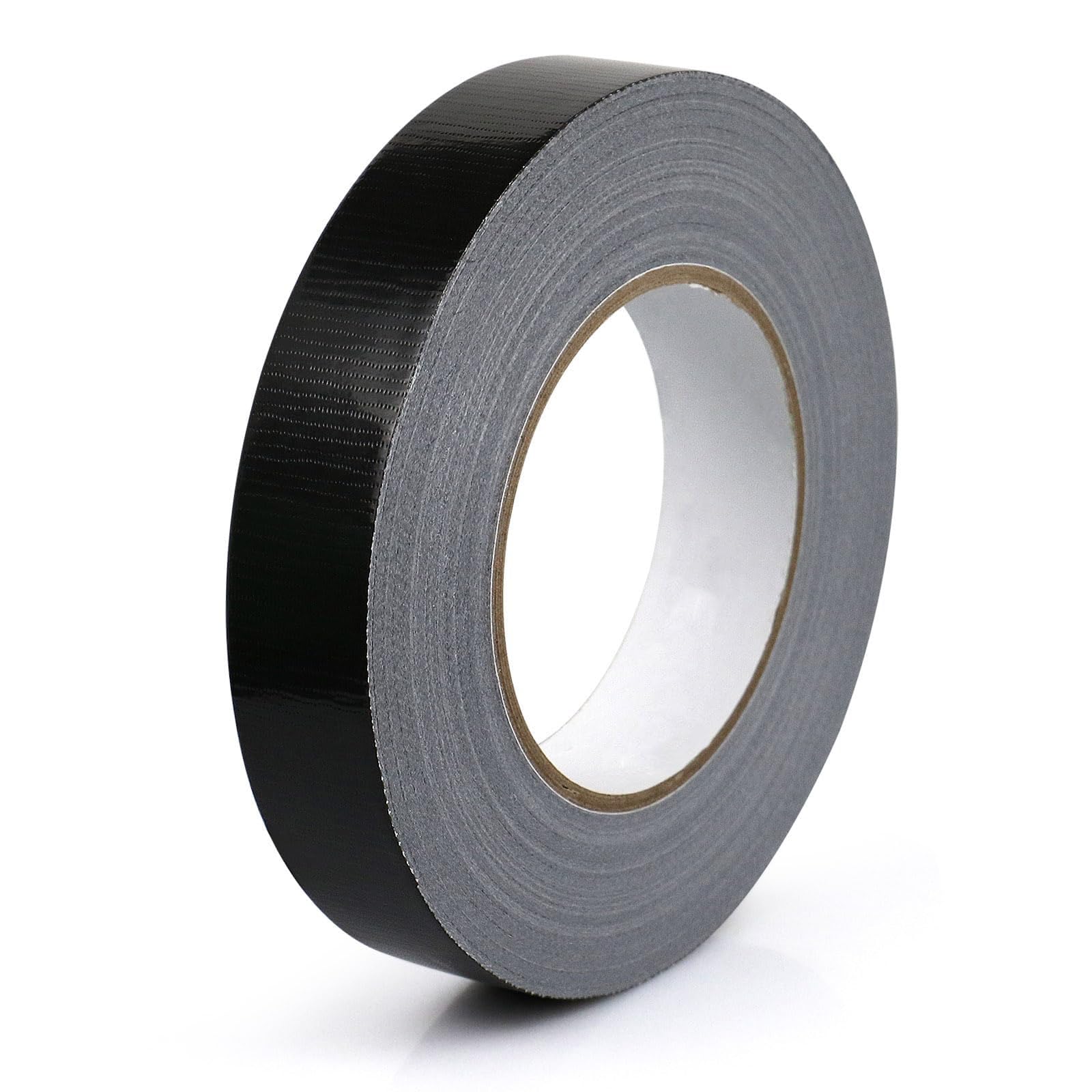 1 Rollos de Cinta Adhesiva de Tela,Cinta Adhesiva,25mm×50m,Cinta de Tela Reforzada,Duct Tape,Impermeable,Para Uso en Casa y en Obras,Cables Vehículo Circuito Arnés (Negro)