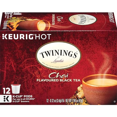Miniatura 5 de Twinings of London Chai Tea K Cup Pods para Keurig, mezcla de té negro con especias dulces y saladas, canela, cardamomo, clavo de olor y jengibre,