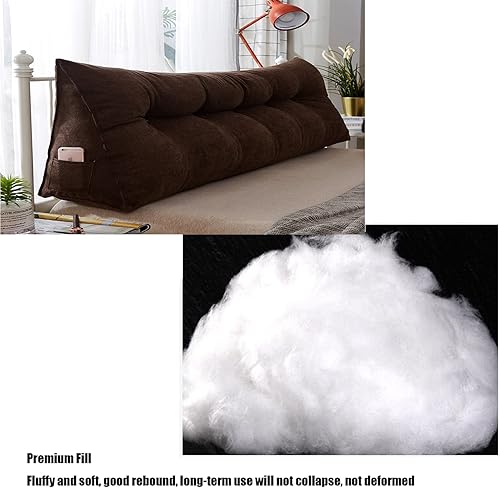 Miniatura 8 de QLBHSD Almohada triangular para cabecero, almohada de cuña de lectura, cojín de cabecero, almohada de respaldo para día, cama, litera, funda