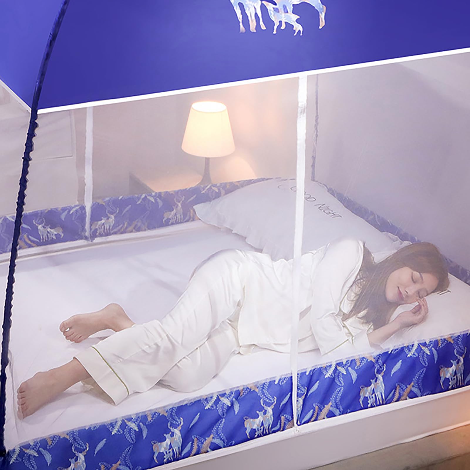 Moustiquaire Lit Camping Double Portable Voyage Maison Anti Moustique Tente Pliable Adulte Fond Sommeil,D,150 * 200cm