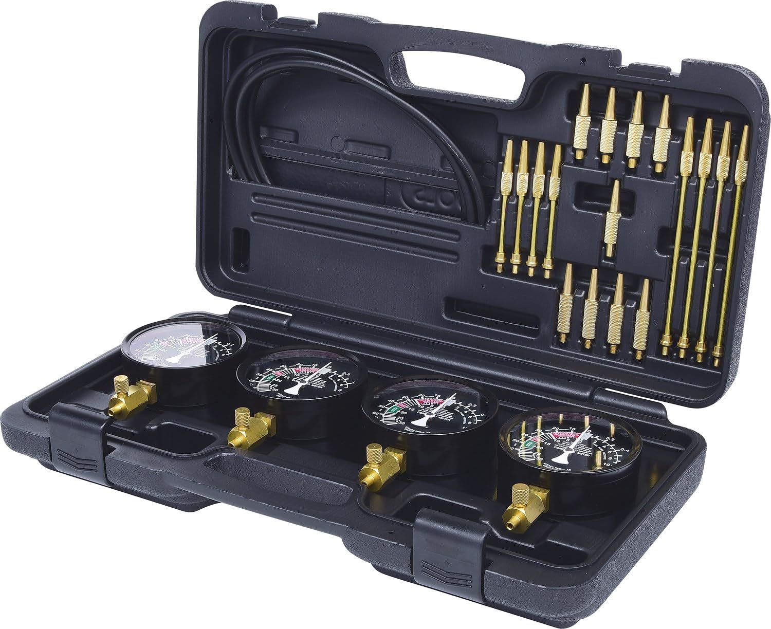 SK Hand Tool KS TOOLS carburettor Test Device with 4 synchronous Clocks, 28 pcs, clear