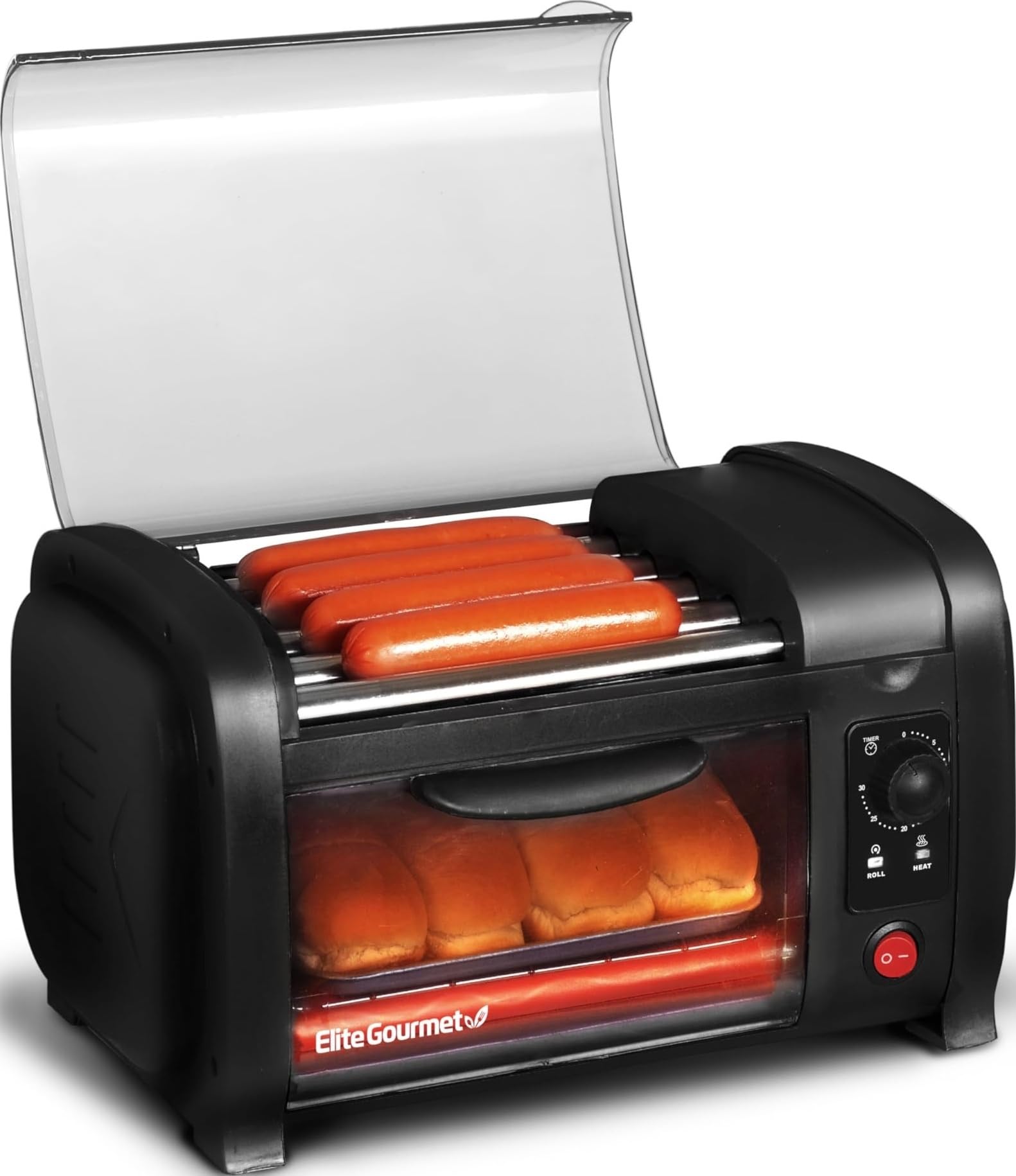 Elite Gourmet EHD-051BX Hot Dog Toaster Oven in Black