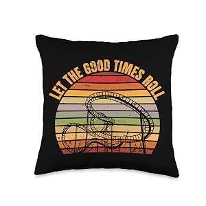 Funny Let The Good Times Roll Roller Coaster Rollercoaster Throw Pillow