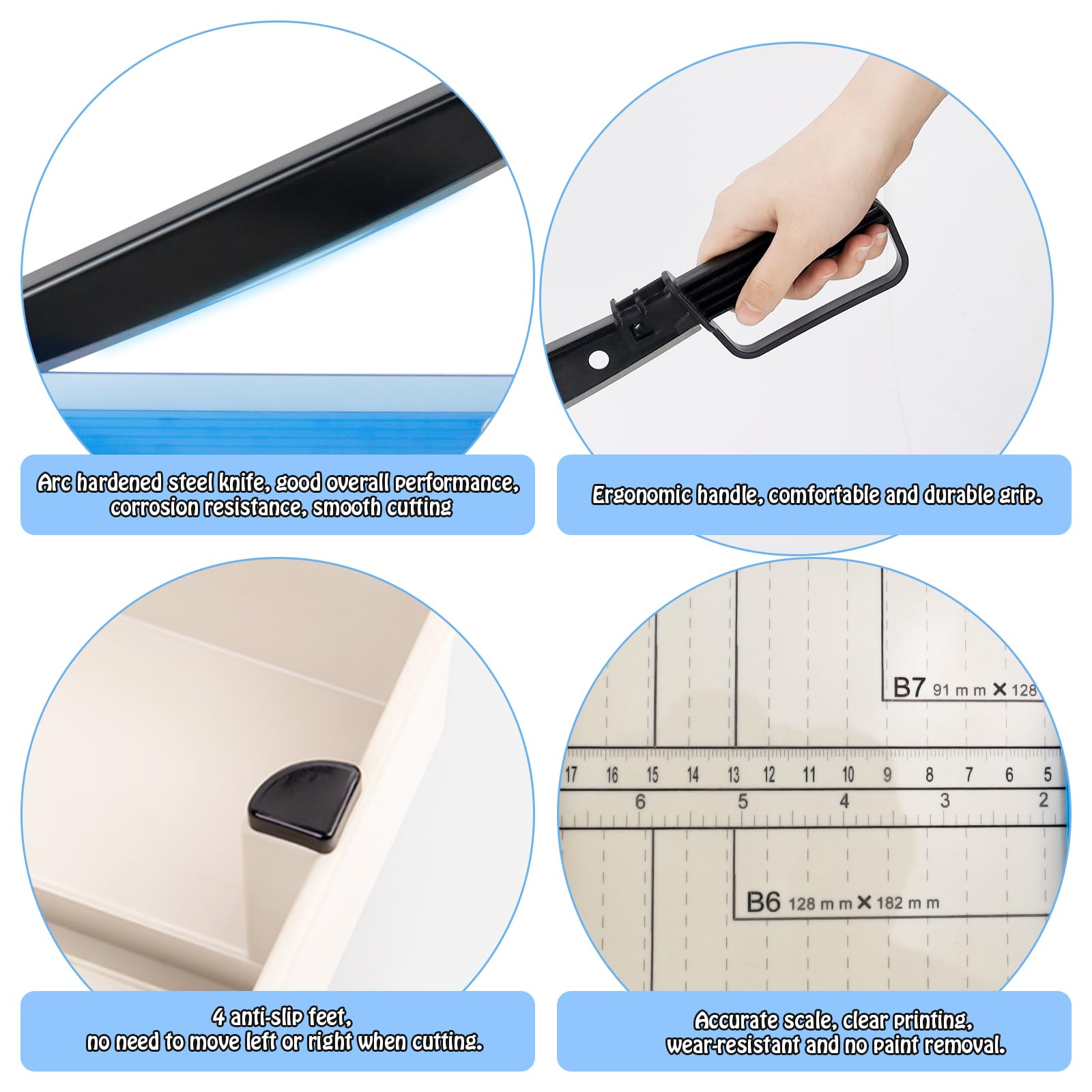 Guillotina Papel Profesional A4 Corta 12 Hojas 5 Carpetas A4/B5/A5/B6/B7