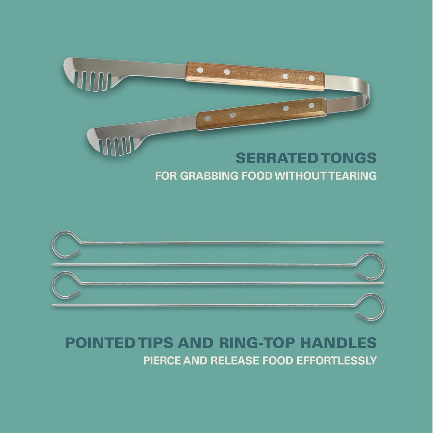 Gibson Home Barbeque Pro 8-Piece BBQ Tool Set with Acacia Wood Handles and Aluminum Storage Case – Grill Accessories Kit