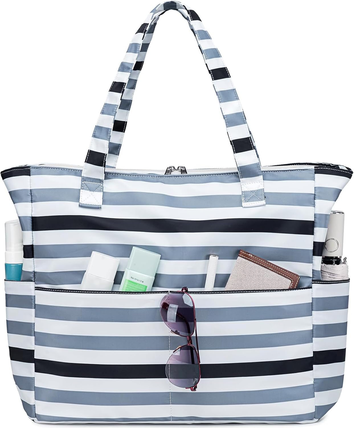 LEDAOU Beach Bag Waterproof Sandproof Women Beach Tote Pool Bag with Zipper for Gym Grocery Travel with Wet Pocket | Sandproof, with Zipper, for Gym, Grocery, Travel, with Wet Pocket