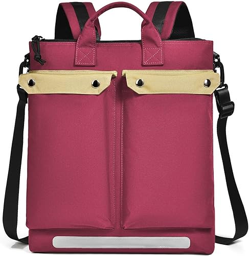 BASICPOWER Mochila convertible para mujeres y hombres, informal, impermeable, para el trabajo, la universidad, viajes, Rojo vino, Mochilas Daypack