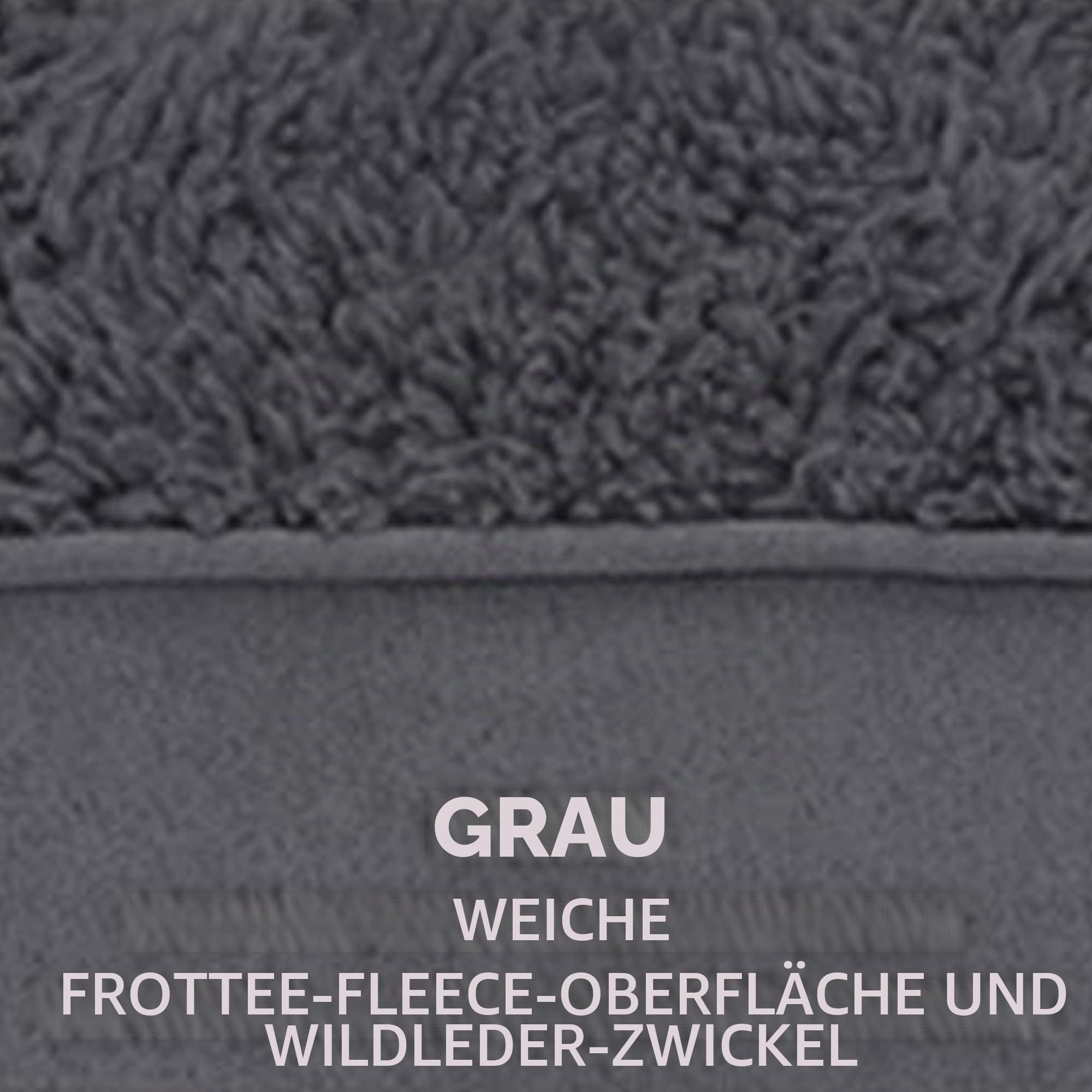 Furhaven Ersatz-Hundebettbezug aus Frottee und Wildleder, maschinenwaschbar, Grau, Größe L