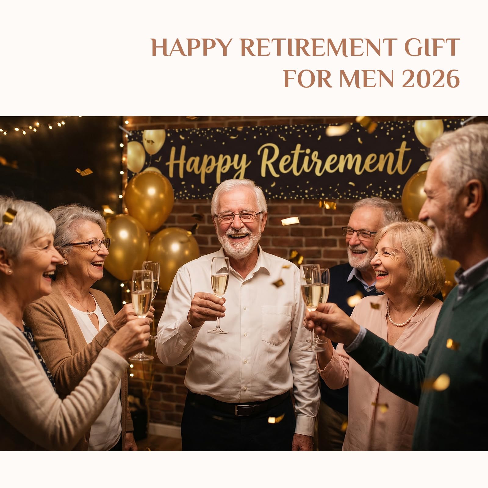 Storieme Happy Retirement Gifts for Men: 7" Cool Plaque Gift for Retirement Party Table Decorations - 2026 Retired Gifts Ideas for Man Teacher Coworker Boss
