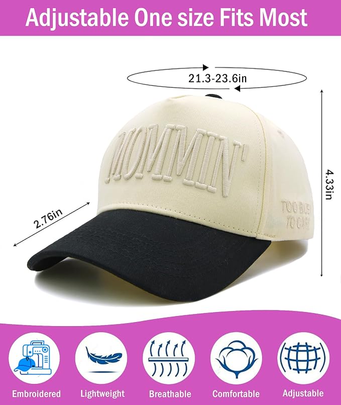 Gorro ajustable con bordado para mujer miniatura 5