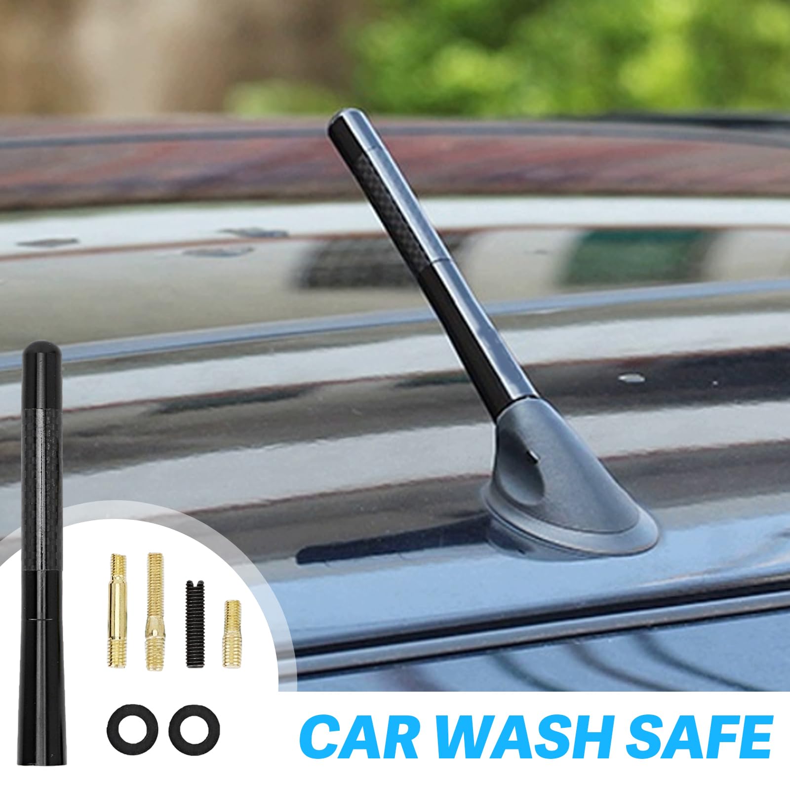 2 Antenne Corte Per Auto | 6.5 Cm Con Viti M4, M5, M6 | Universali Per Radio FM/AM | Design Moderno - Foto 8