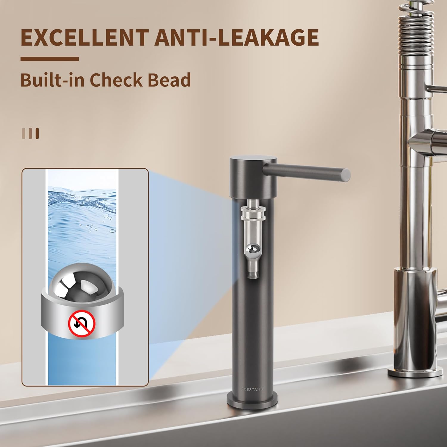 SD-100 Sink Soap Dispenser Brass Pump Head Built in Soap Dispenser for Kitchen and Bathroom Sink with 1000ml Bottle and 59"(1.5m) Extension Tube Kit (Gray)