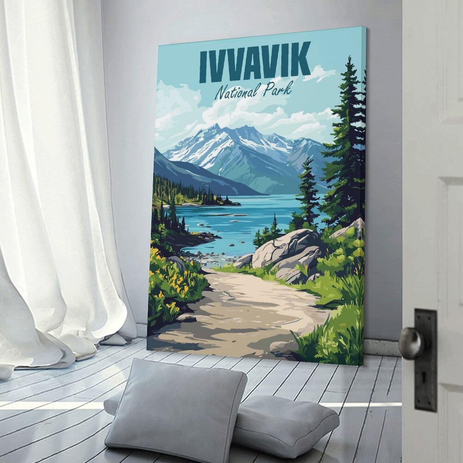 Junmoney Ivvavik National Park Canada Home Decor Wall Art, 24x36inch(60x90cm), for Apartment Walls, Studios Or Work Areas, Wall Decor with Flexible Room Appeal