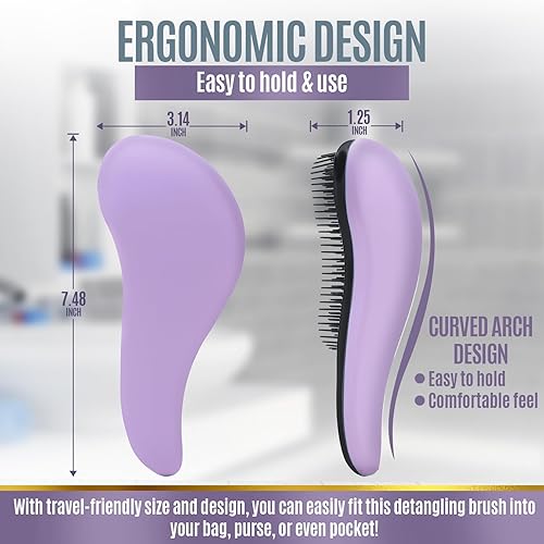 Miniatura 7 de The Scoopie - Cepillo de pelo para cabello rizado, desenredante para mujeres con cerdas suaves y flexibles, cepillo de pelo de viaje para niños,