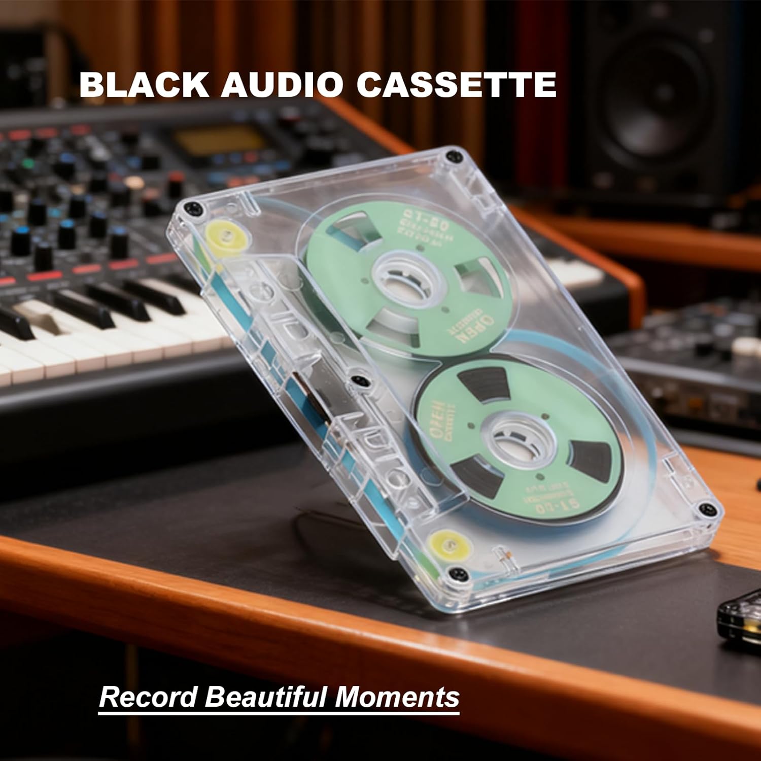 Blank Cassette Tapes Audio Cassettes, Clear Audio Cassette Tapes for Recording, Low Noise High Output 46 Minute(Blue)