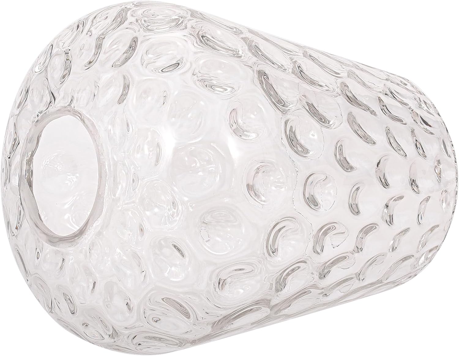 Wine Glass Lamp Shade for Lighting Fixture, 6.3" Height, 1-5/8 Inch Fitter, 3 Pack Clear Amber Hammered Water Ripple Glass Replacement Globe Shade