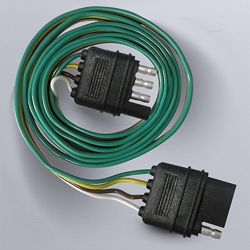 Miniatura 7 de Extensión de cable de remolque Conector de extremo de remolque plano de 4 vías con enchufe macho y hembra 18 AWG 26 pulgadas luz de enganche de 4