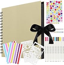 DIY Photo Album - DIY Photo Book Black with 80 Pages, Scrapbook Ideal as a Birthday Gift, Farewell Gift and Anniversary Gift to Use (Yellow)